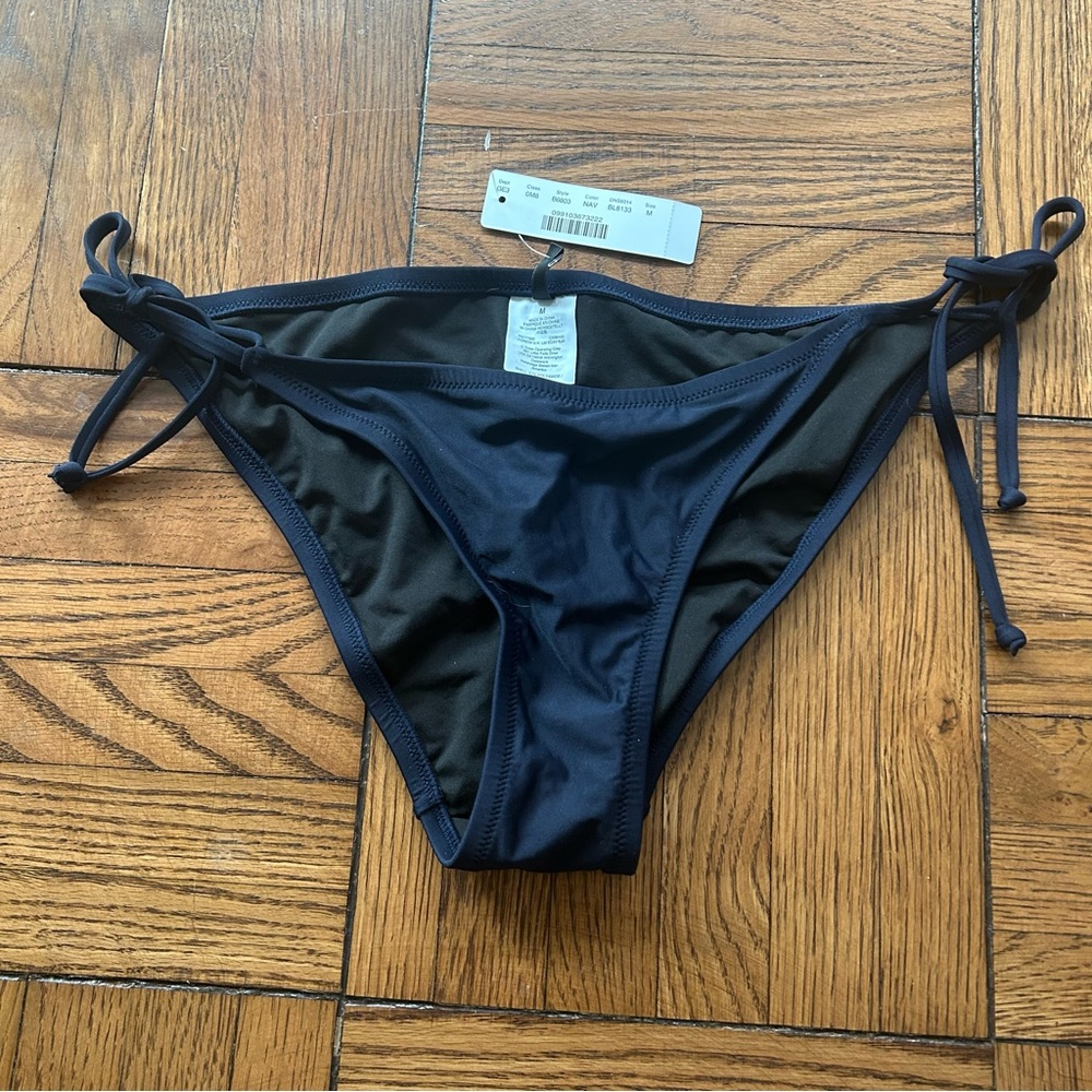 Jcrew navy string bikini bottom size medium